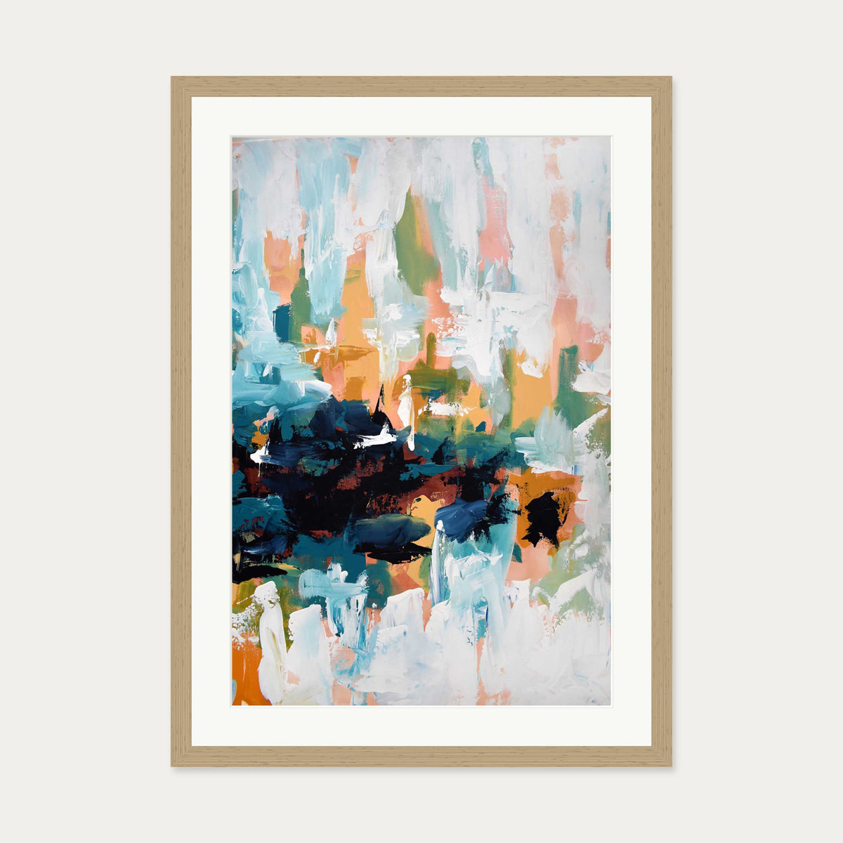 Abstract 422 Art Print — 50 x 70 cm — Oak Frame