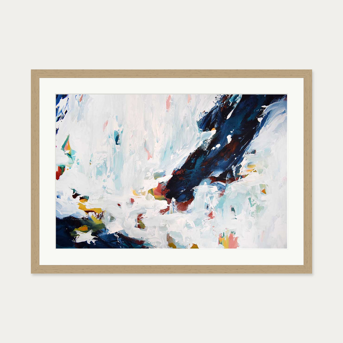 Abstract 428 Art Print — 50 x 70 cm — Oak Frame