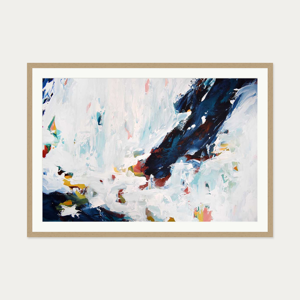 Abstract 428 Art Print — 70 x 100 cm — Oak Frame