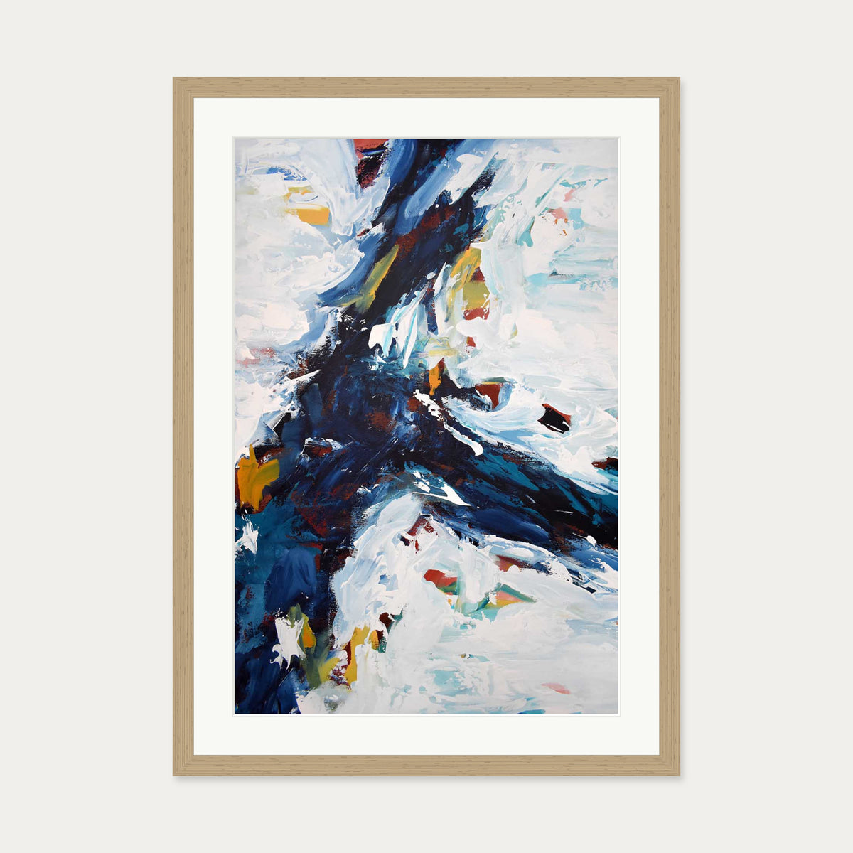 Abstract 429 Art Print — 50 x 70 cm — Oak Frame