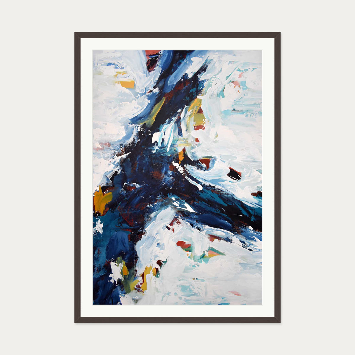 Abstract 429 Art Print — 70 x 100 cm — Brown Frame