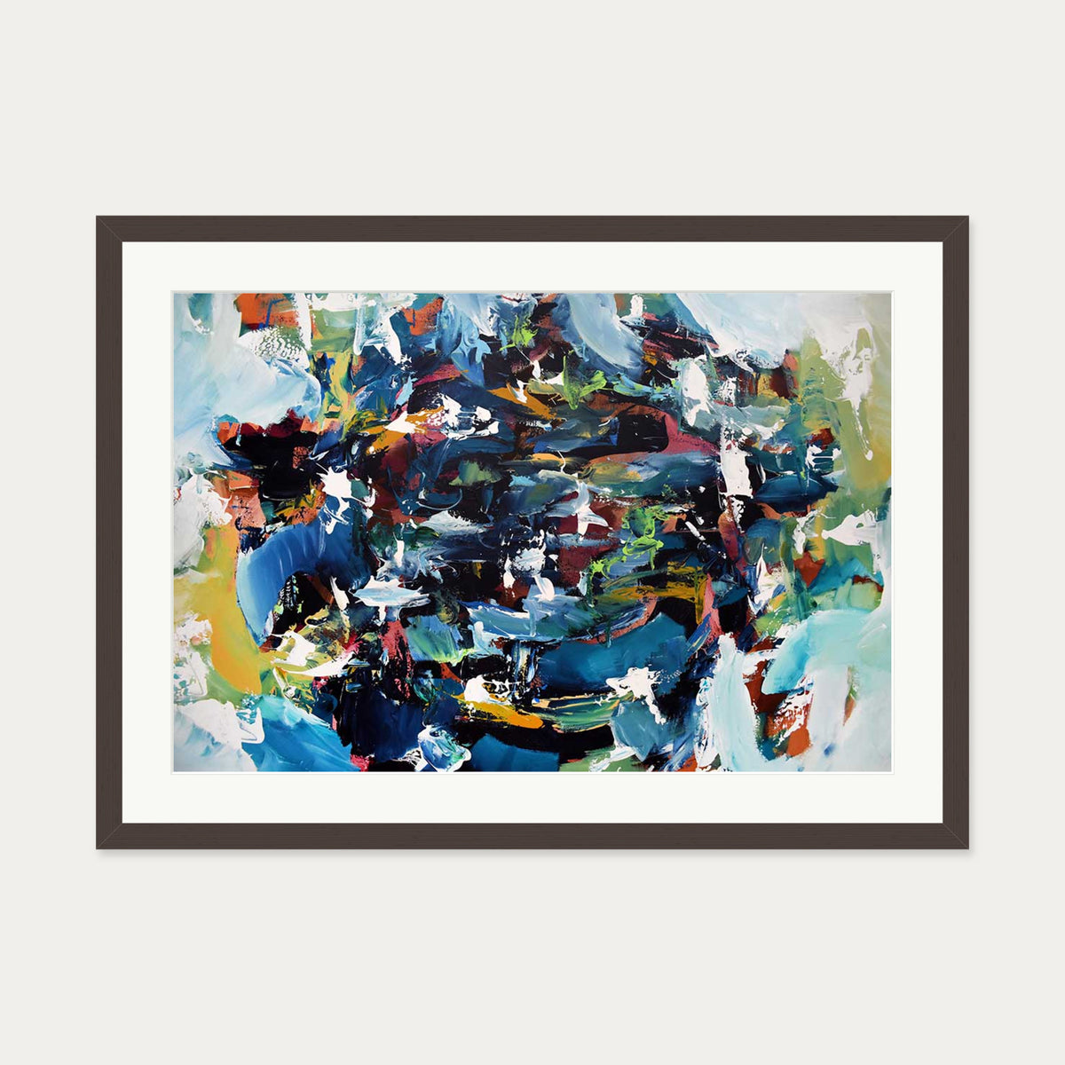 Abstract 431 Art Print — 50 x 70 cm — Brown Frame