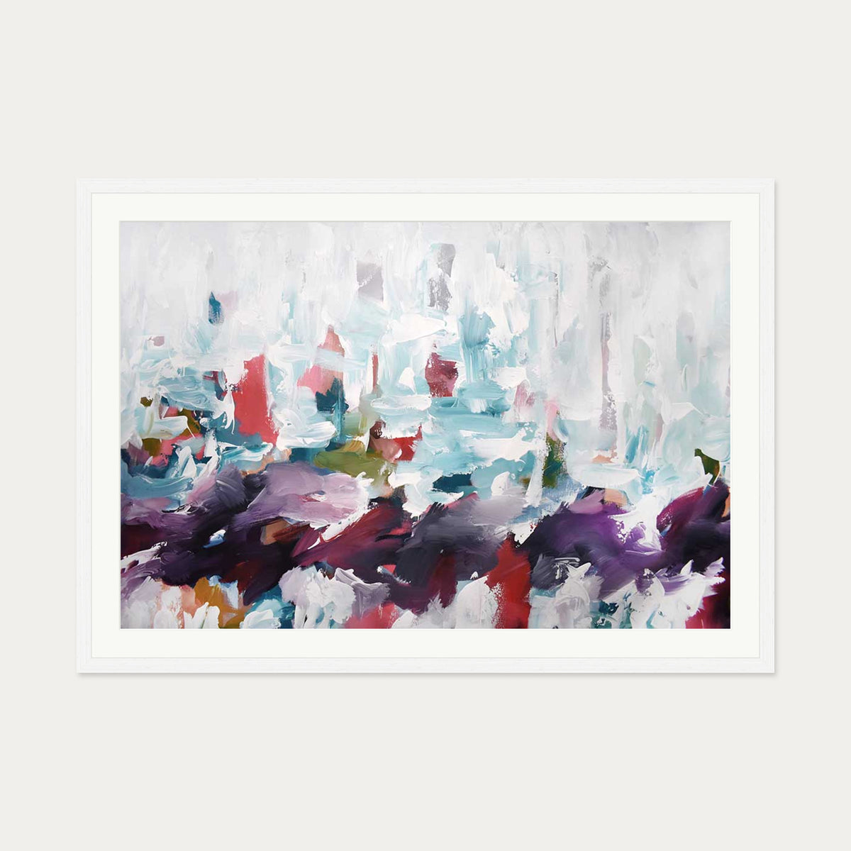 Abstract 438 Art Print — 70 x 100 cm — White Frame