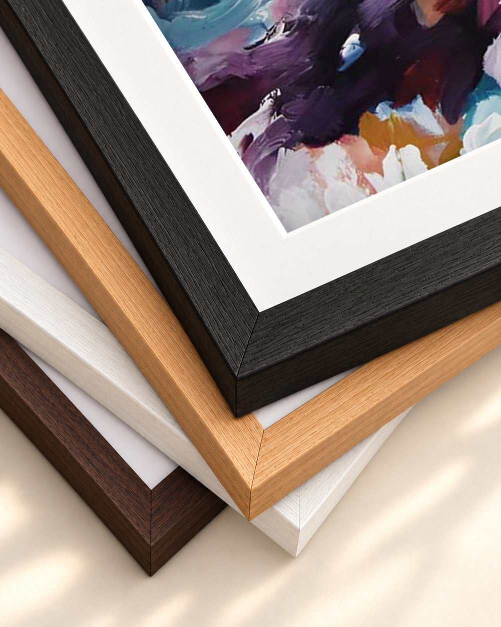 Abstract 438 Art Print — framed print corner with 5 cm mount and bevel