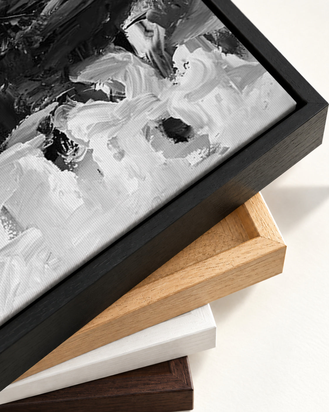 Abstract 441 Canvas Art — framed canvas corner and wrapped canvas detail