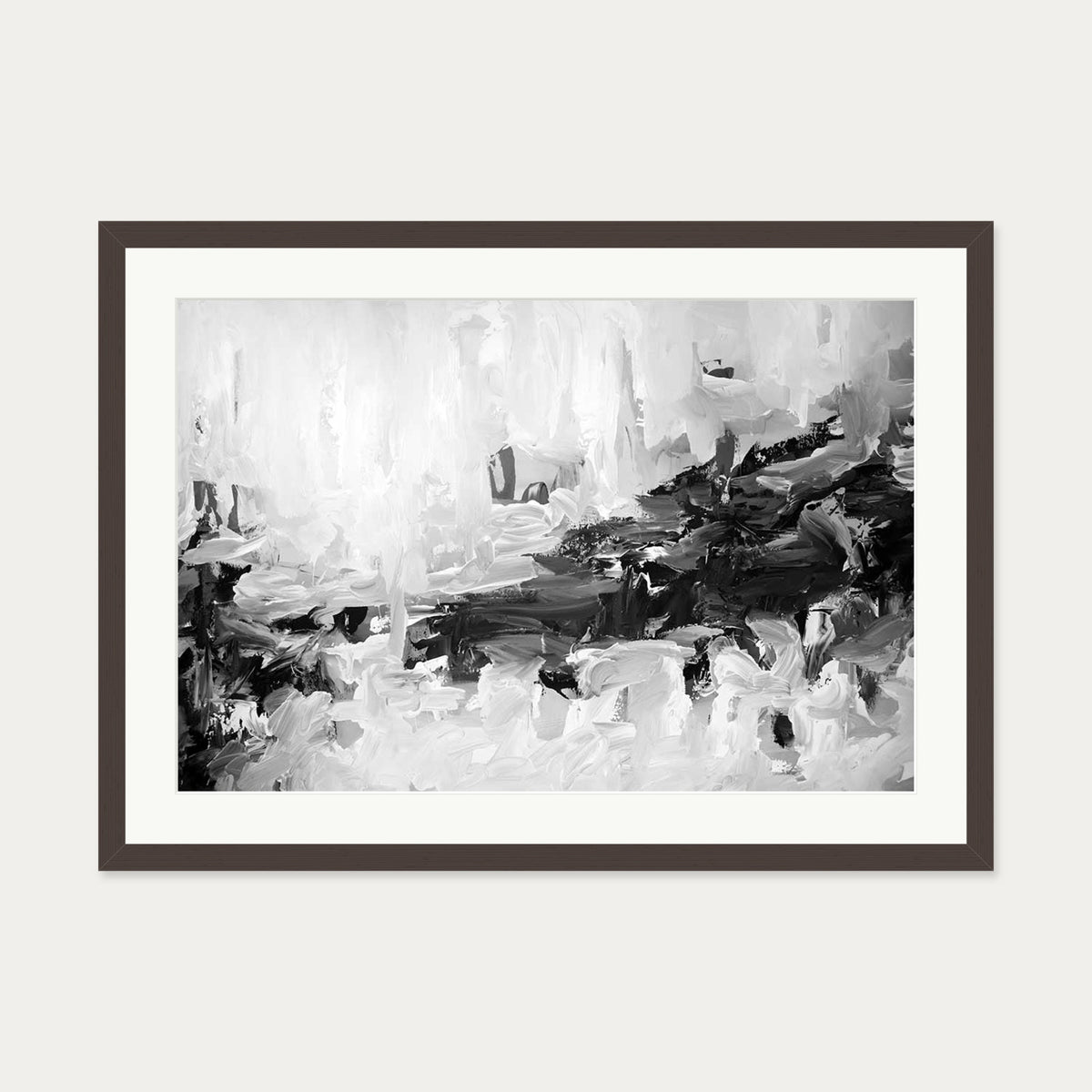 Abstract 441 Art Print — 50 x 70 cm — Brown Frame
