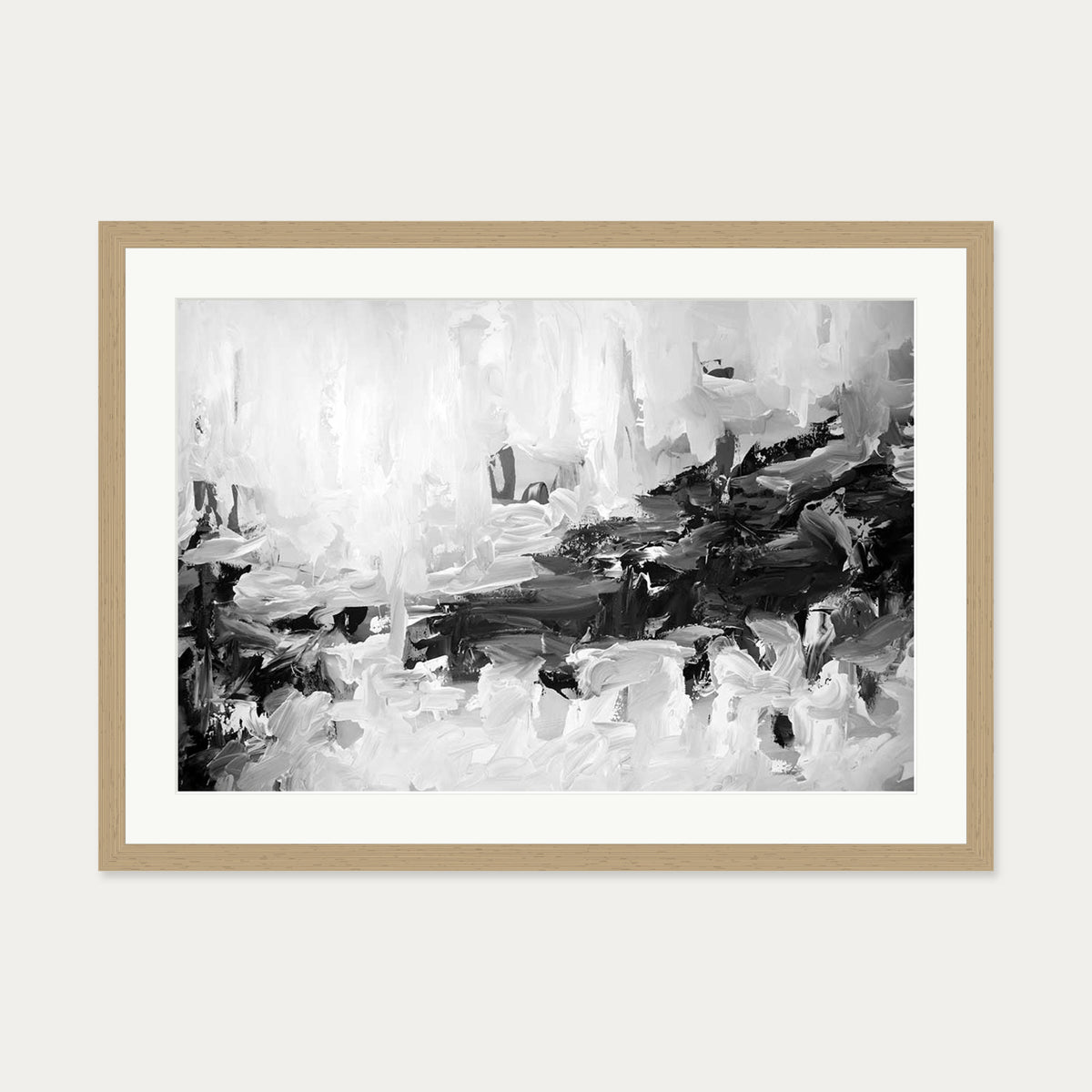 Abstract 441 Art Print — 50 x 70 cm — Oak Frame