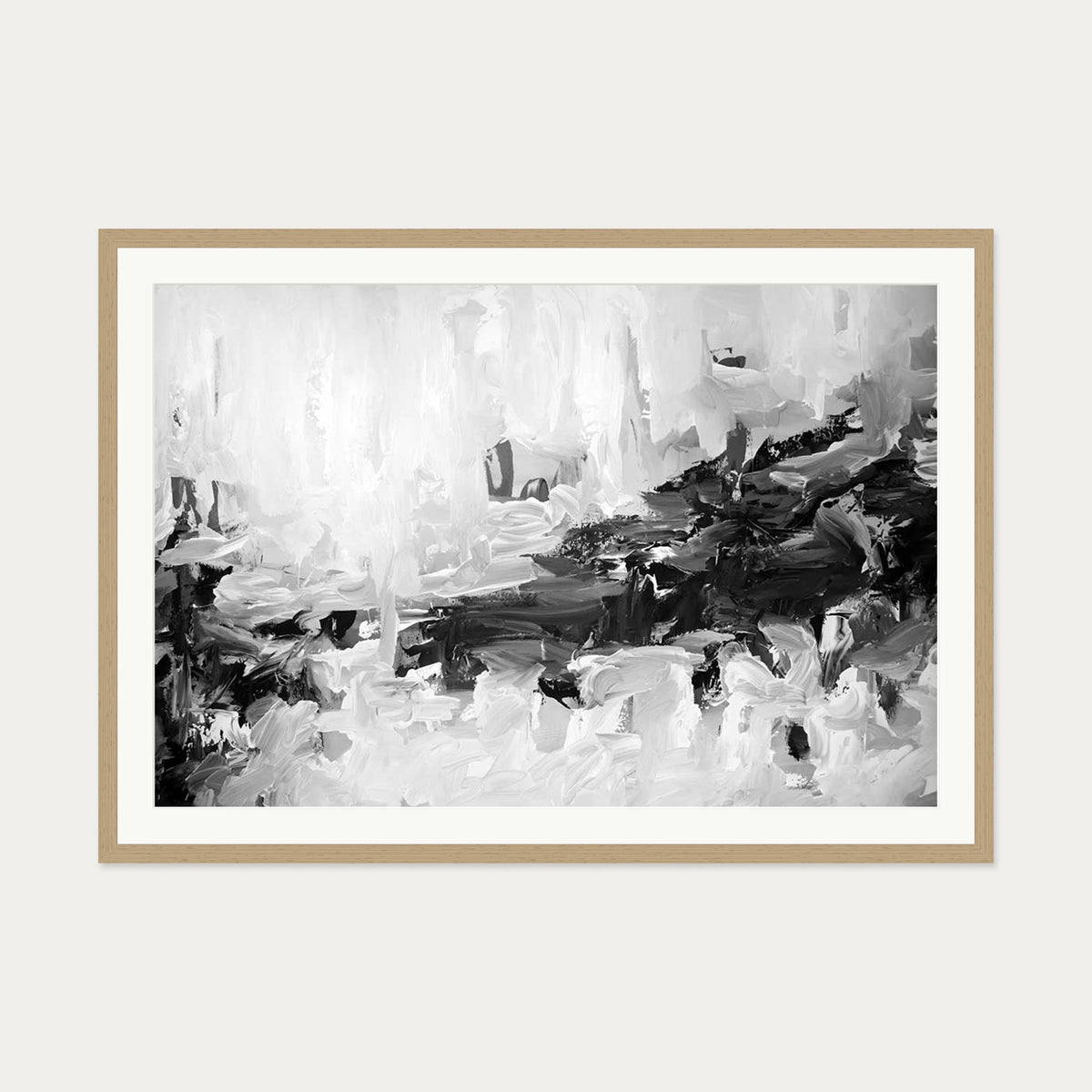 Abstract 441 Art Print — 70 x 100 cm — Oak Frame