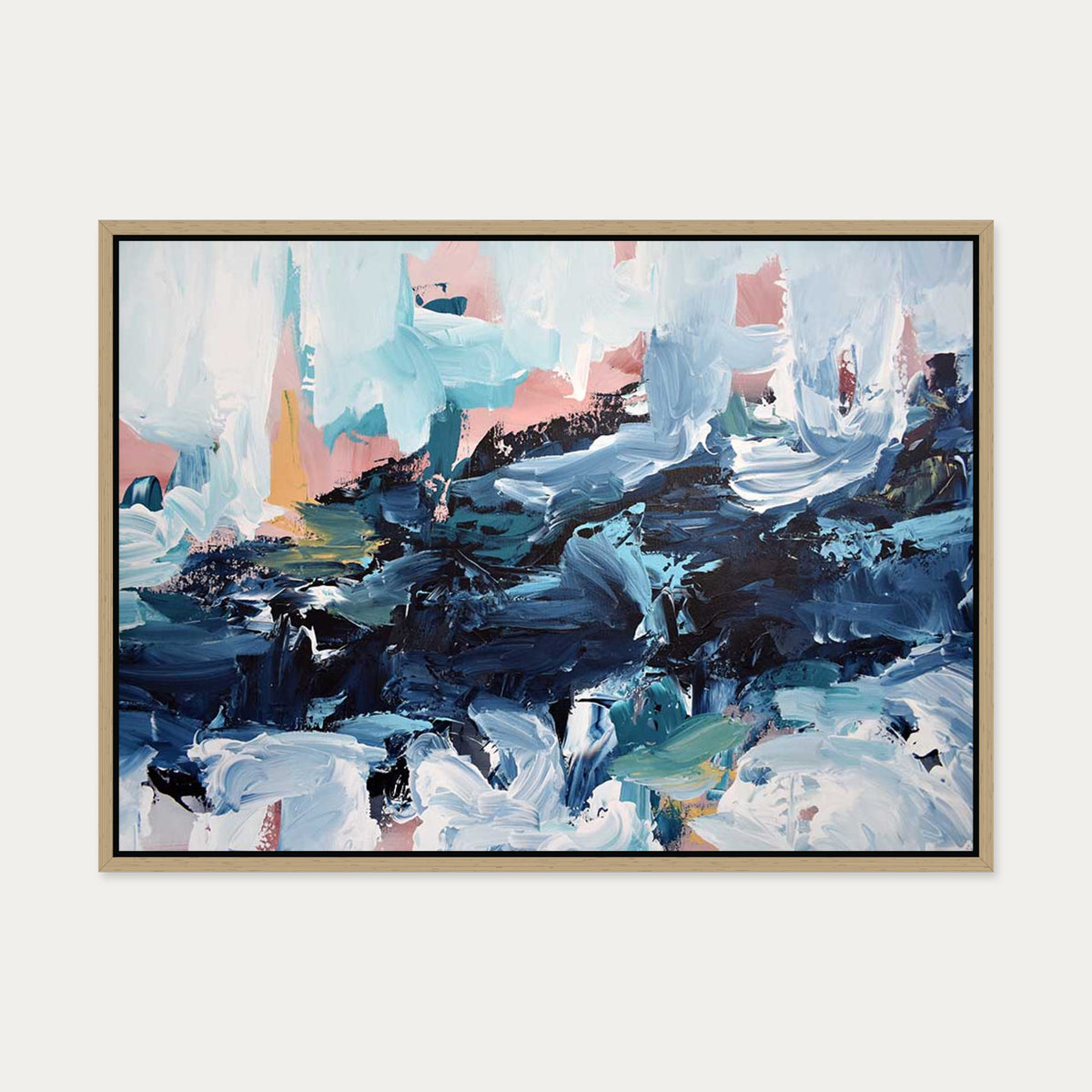 Abstract 442 Canvas Art — 50 x 70 cm — Oak Frame