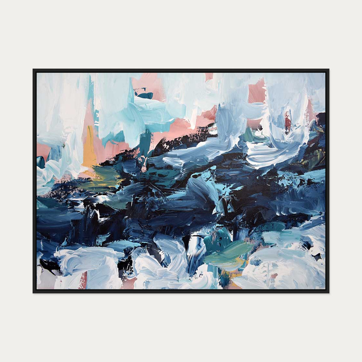 Abstract 442 Canvas Art — 90 x 120 cm — Black Frame