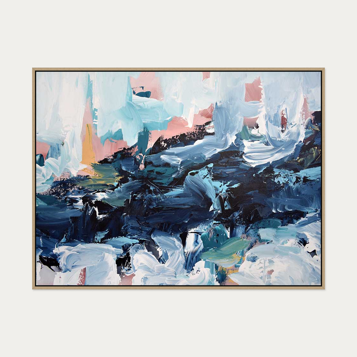Abstract 442 Canvas Art — 90 x 120 cm — Oak Frame