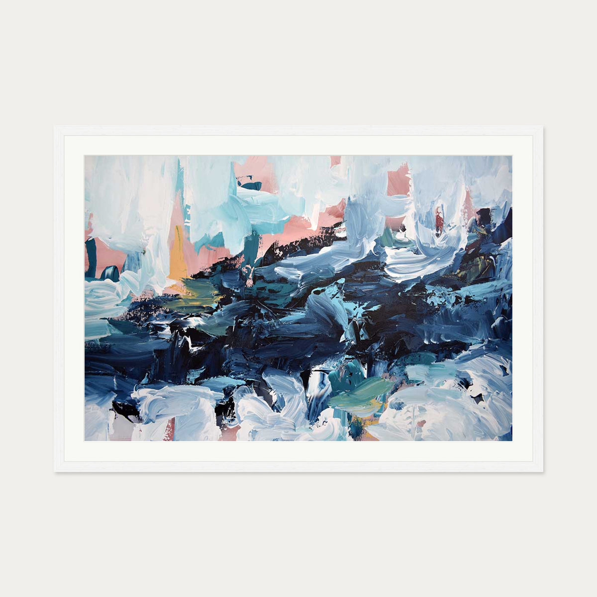 Abstract 442 Art Print — 70 x 100 cm — White Frame