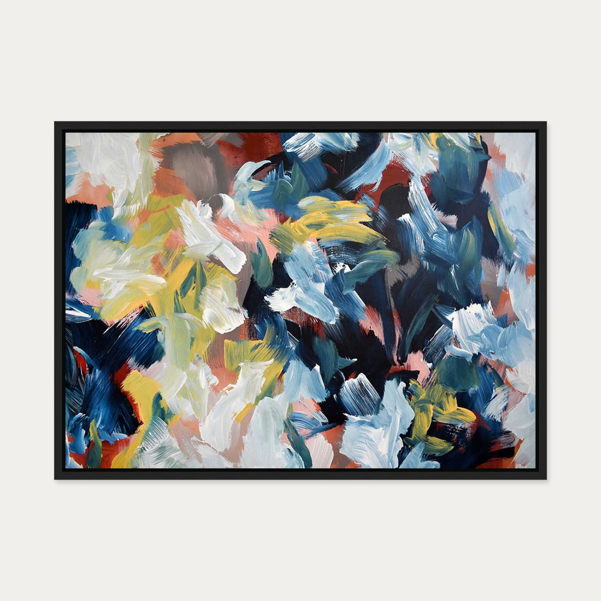 Abstract 446 Canvas Art — 50 x 70 cm — Black Frame