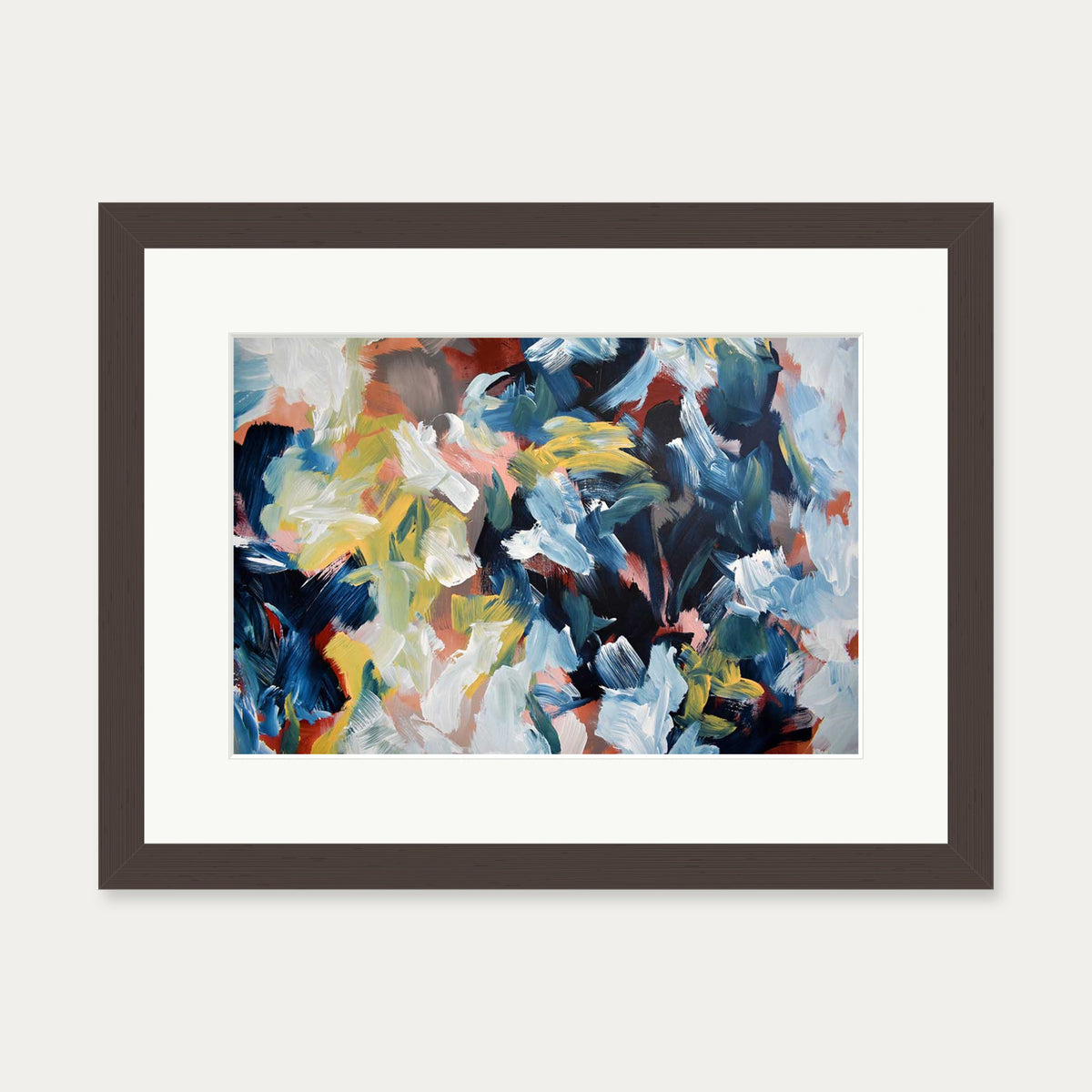 Abstract 446 Art Print — 30 x 40 cm — Brown Frame
