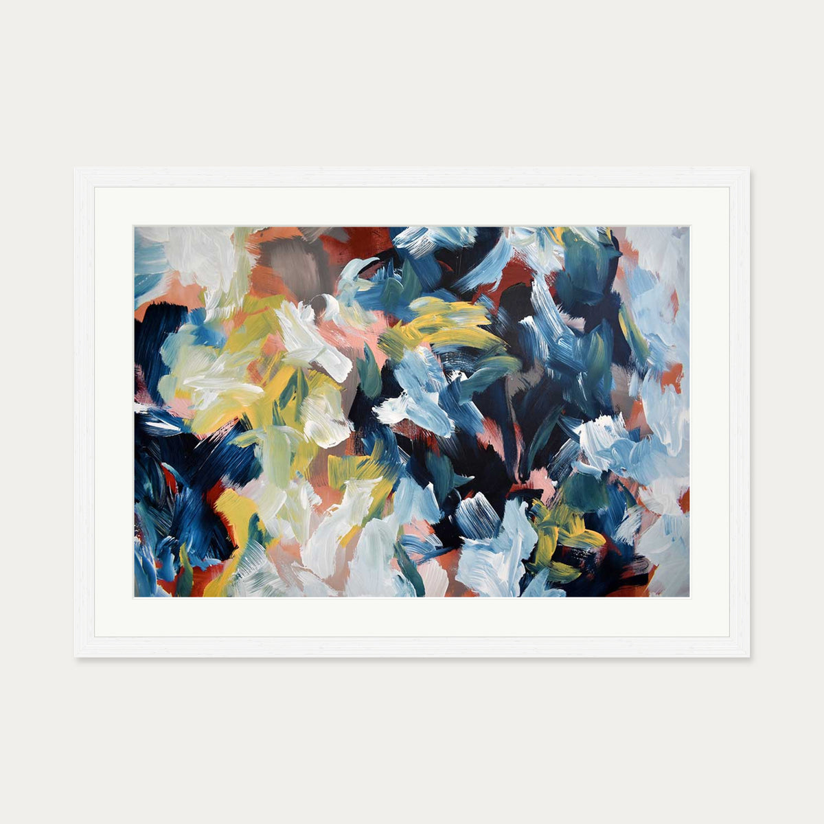 Abstract 446 Art Print — 50 x 70 cm — White Frame