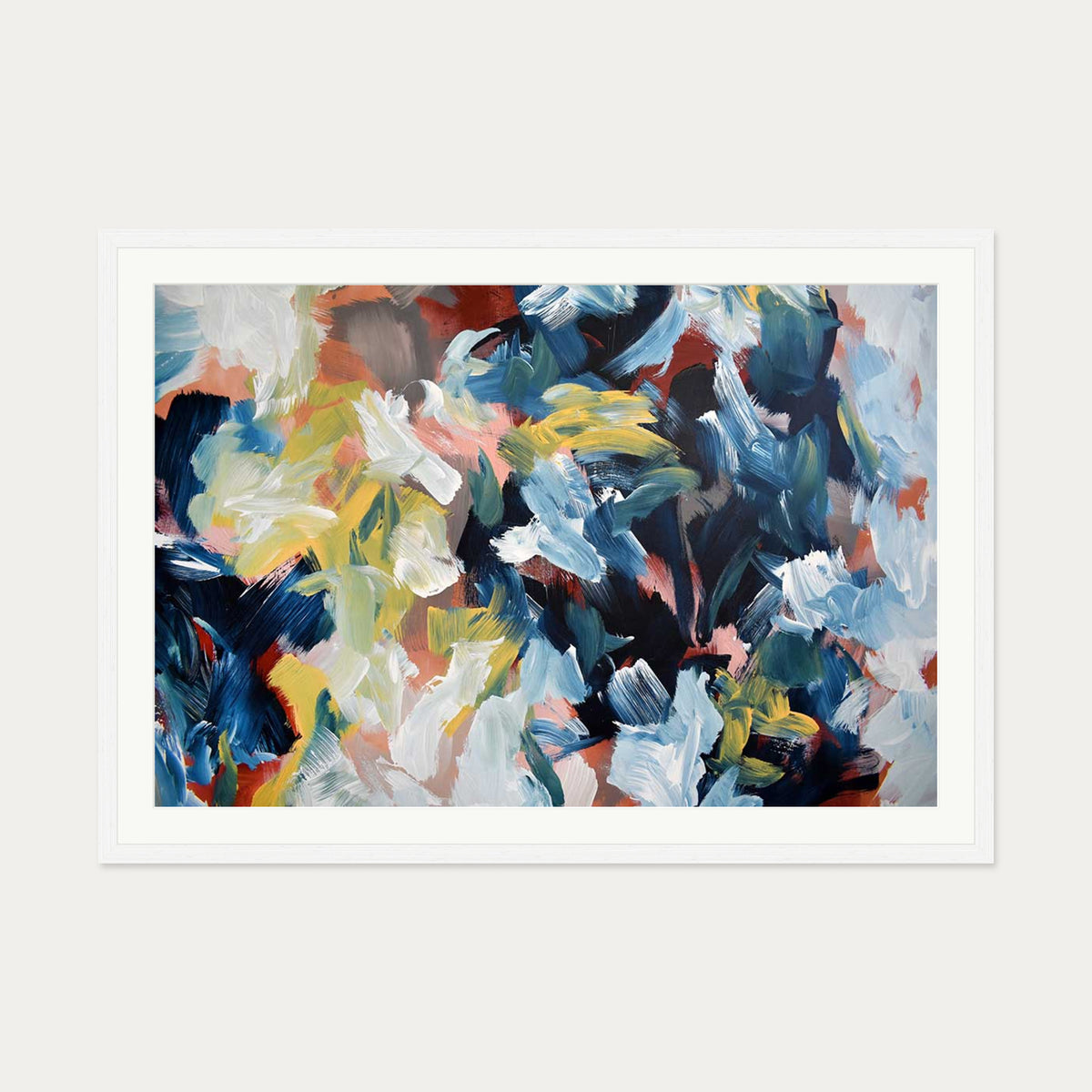 Abstract 446 Art Print — 70 x 100 cm — White Frame