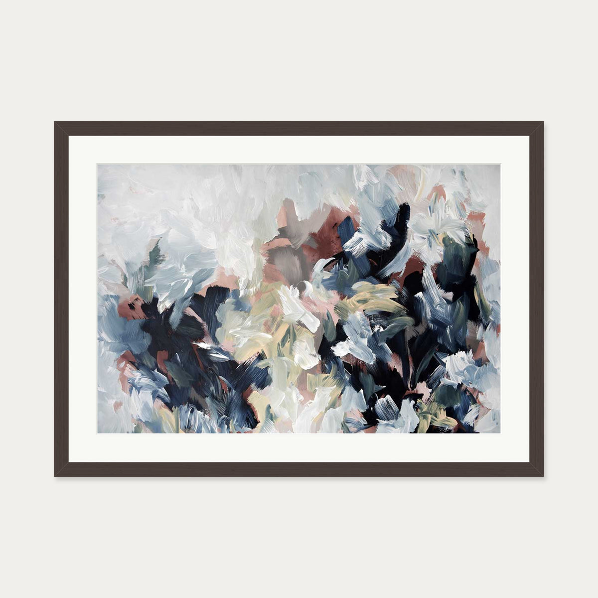 Abstract 449 Art Print — 50 x 70 cm — Brown Frame