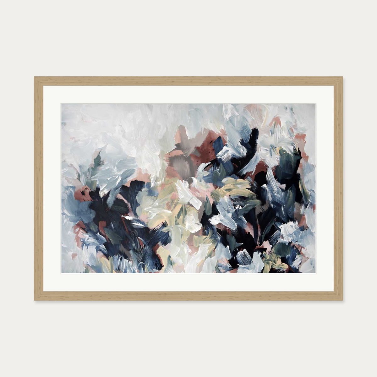 Abstract 449 Art Print — 50 x 70 cm — Oak Frame