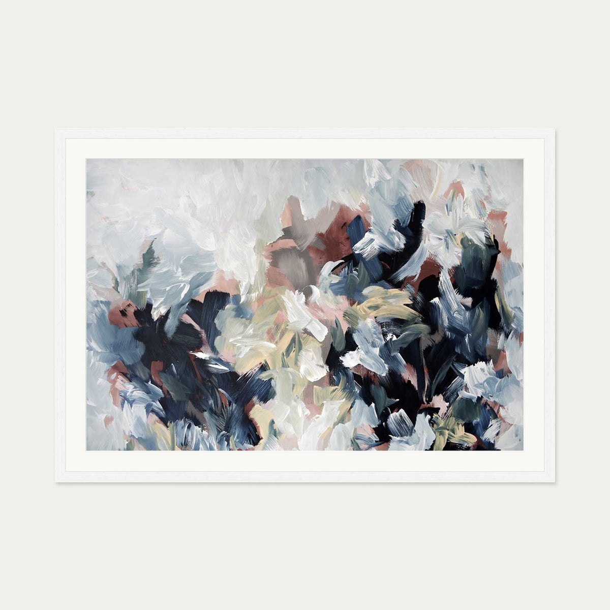 Abstract 449 Art Print — 70 x 100 cm — White Frame