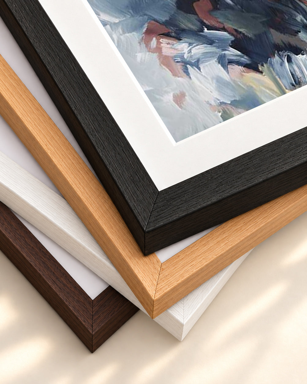 Abstract 449 Art Print — framed print corner with 5 cm mount and bevel