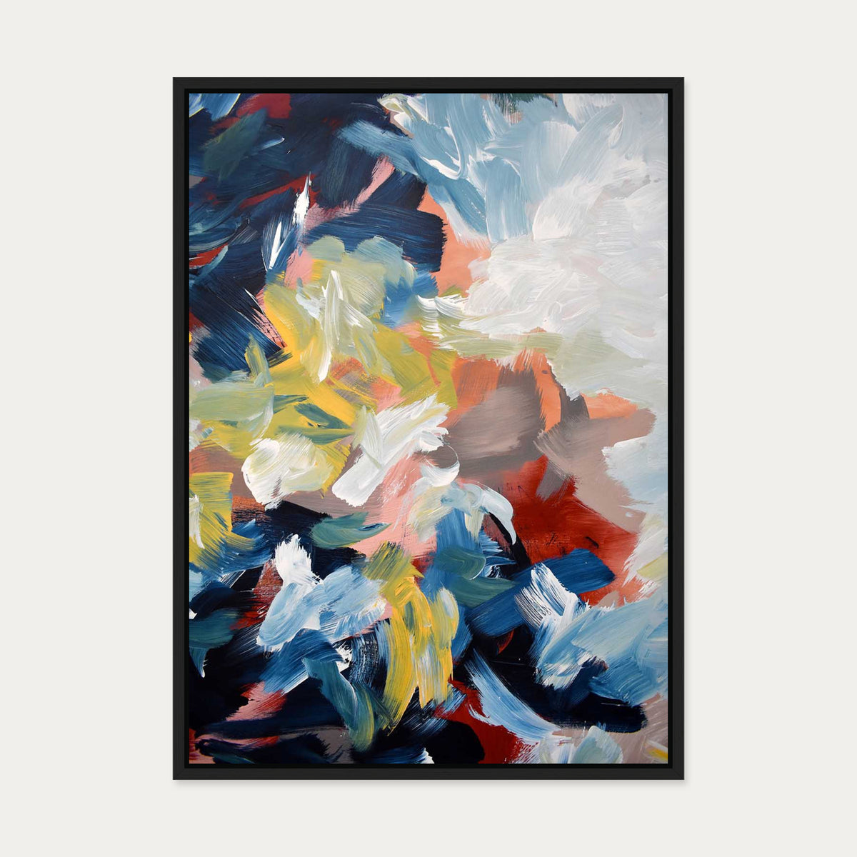 Abstract 450 Canvas Art — 50 x 70 cm — Black Frame