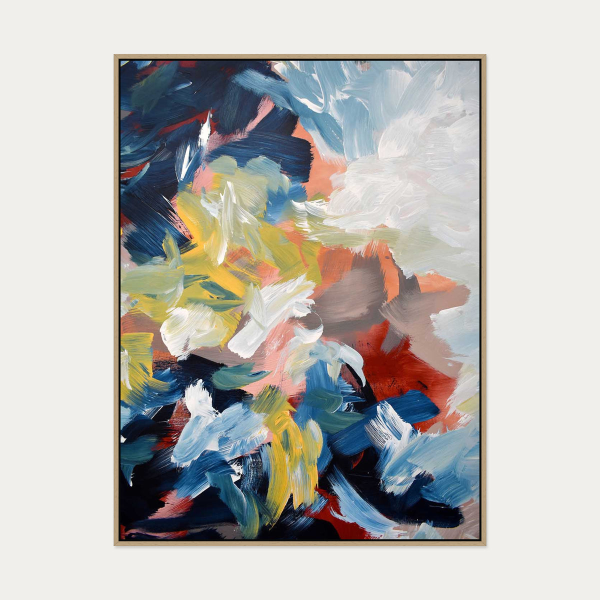 Abstract 450 Canvas Art — 90 x 120 cm — Oak Frame