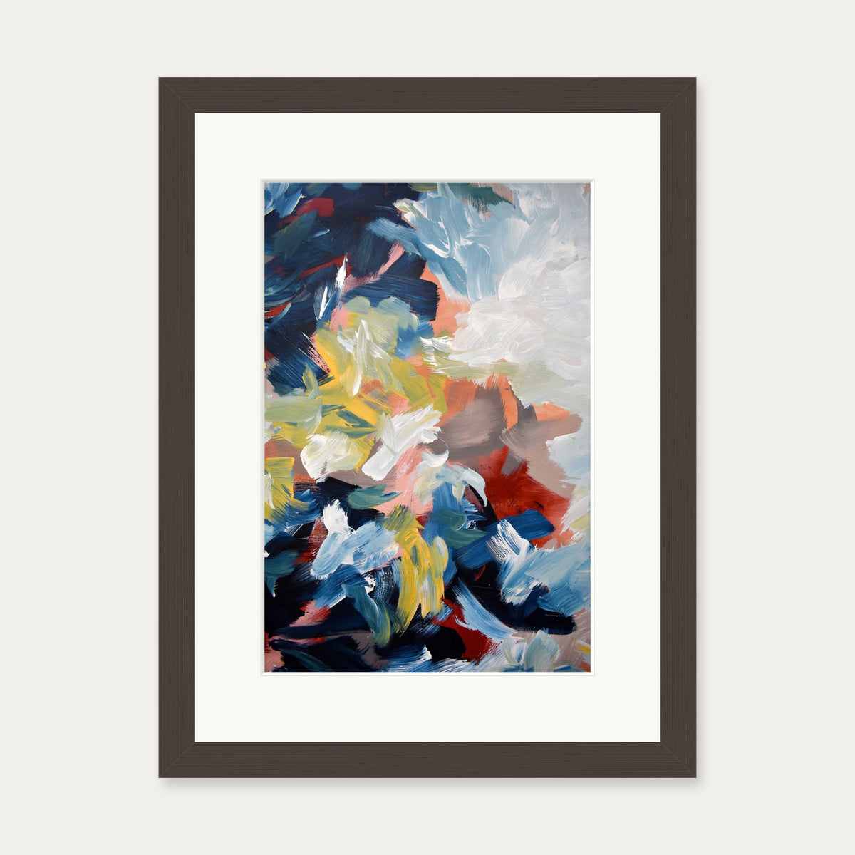 Abstract 450 Art Print — 30 x 40 cm — Brown Frame