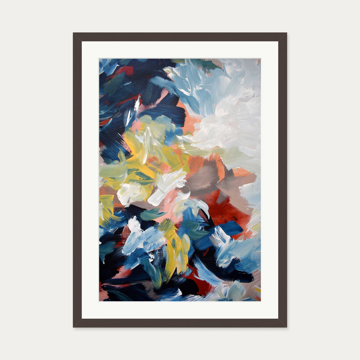Abstract 450 Art Print — 50 x 70 cm — Brown Frame
