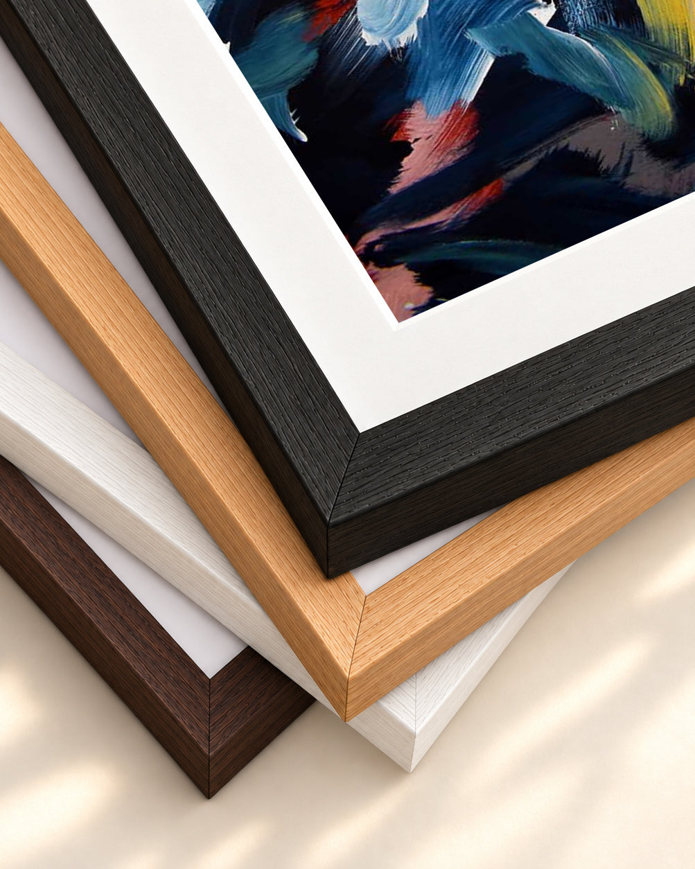 Abstract 450 Art Print — framed print corner with 5 cm mount and bevel