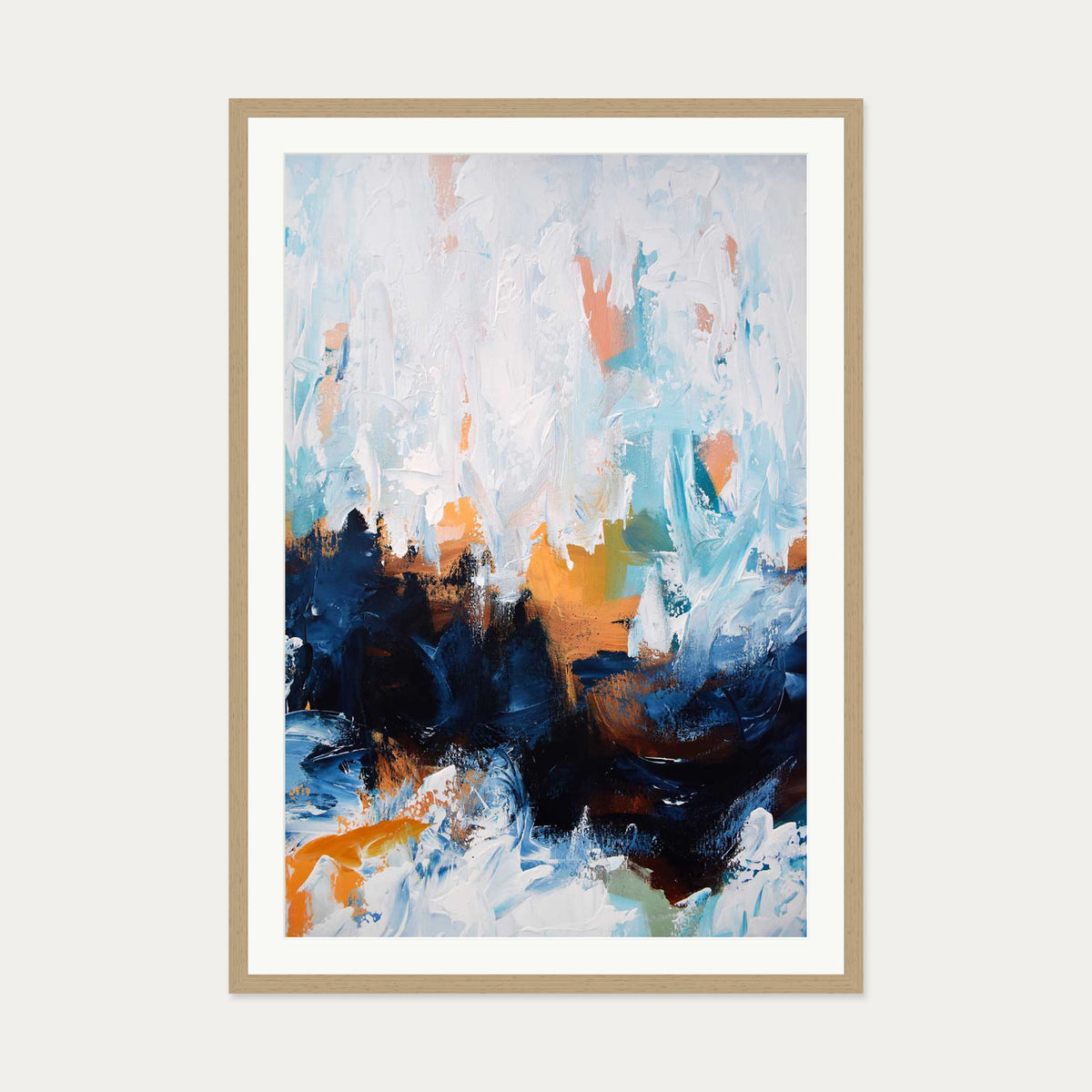 Abstract 453 Art Print — 70 x 100 cm — Oak Frame
