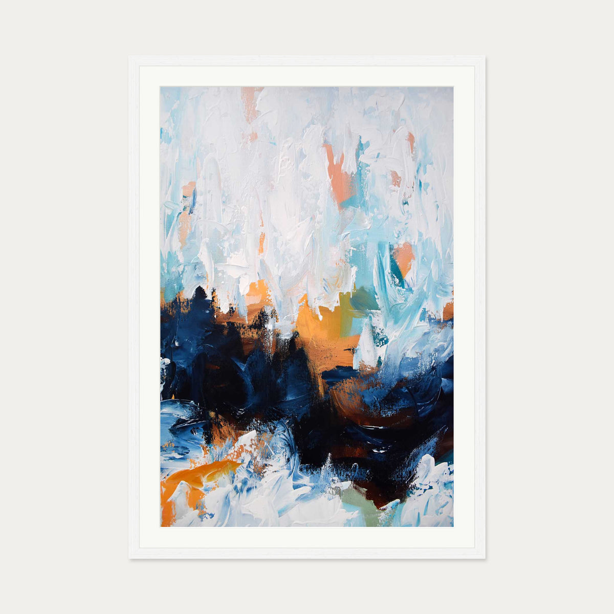 Abstract 453 Art Print — 70 x 100 cm — White Frame