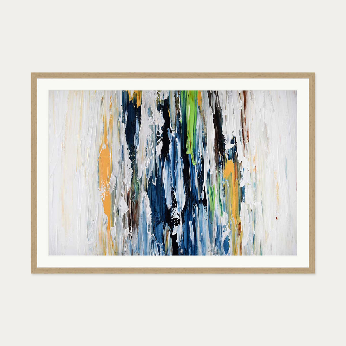 Abstract 456 Art Print — 70 x 100 cm — Oak Frame