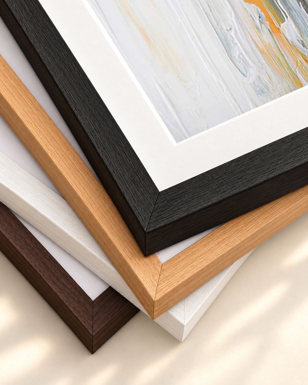 Abstract 456 Art Print — framed print corner with 5 cm mount and bevel