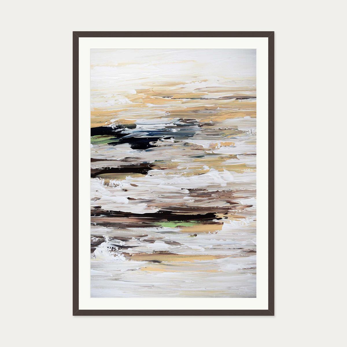 Abstract 457 Art Print — 70 x 100 cm — Brown Frame