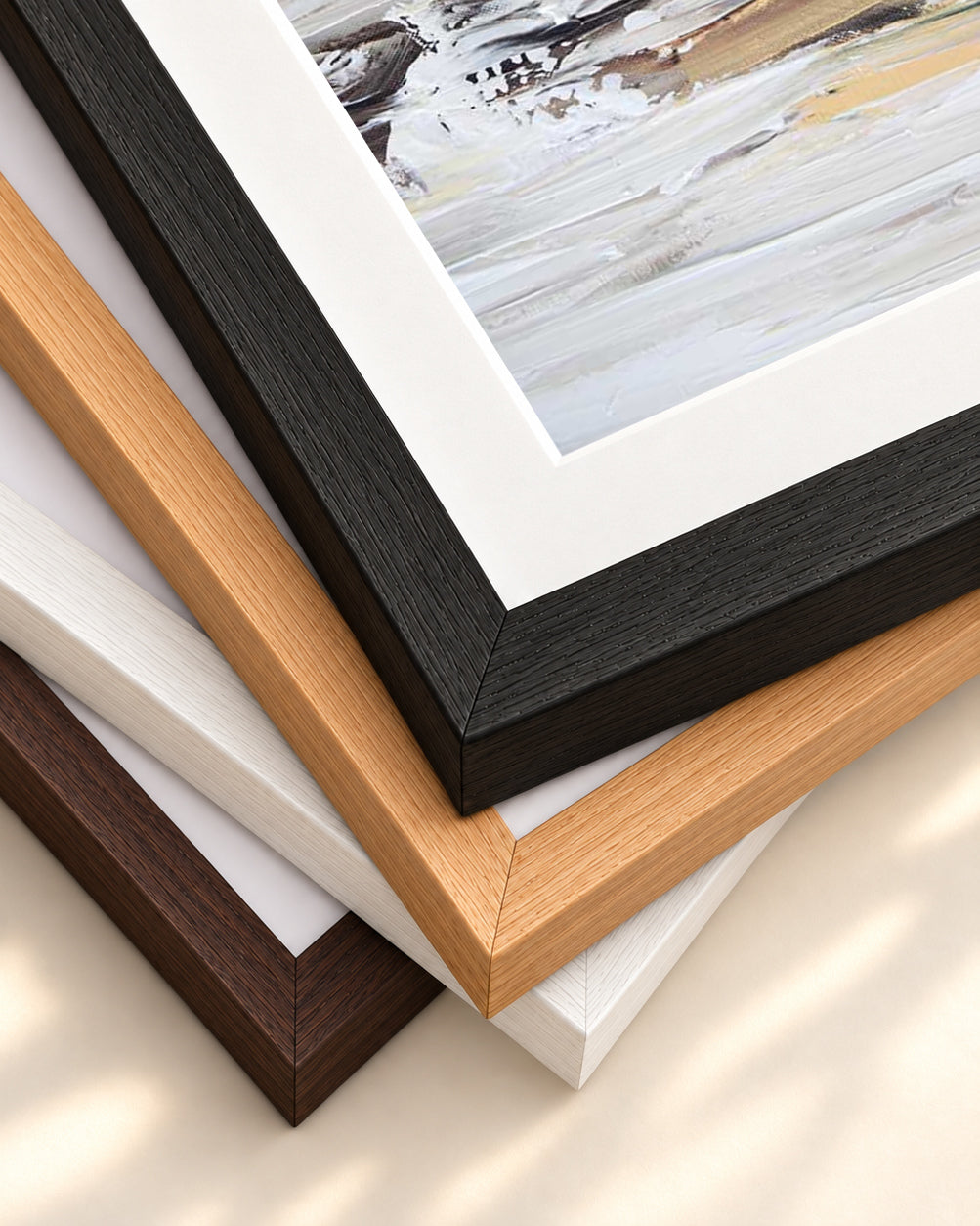 Abstract 457 Art Print — framed print corner with 5 cm mount and bevel