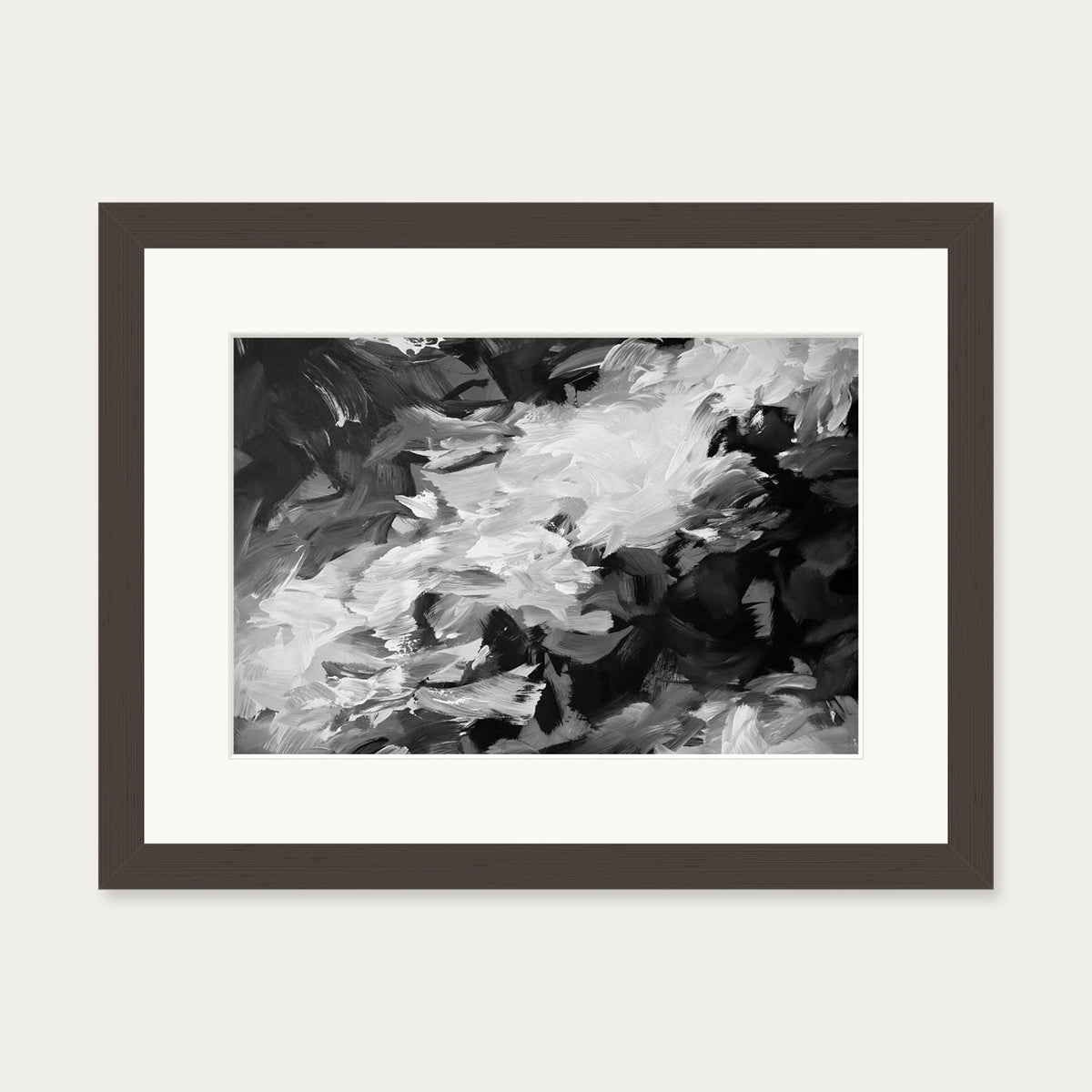 Abstract 463 Art Print — 30 x 40 cm — Brown Frame