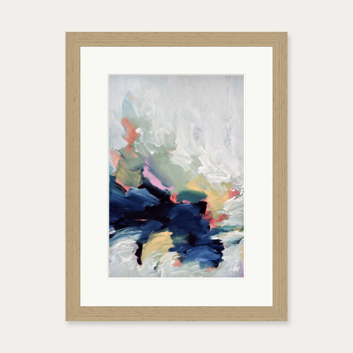 Abstract 466 Art Print — 30 x 40 cm — Oak Frame