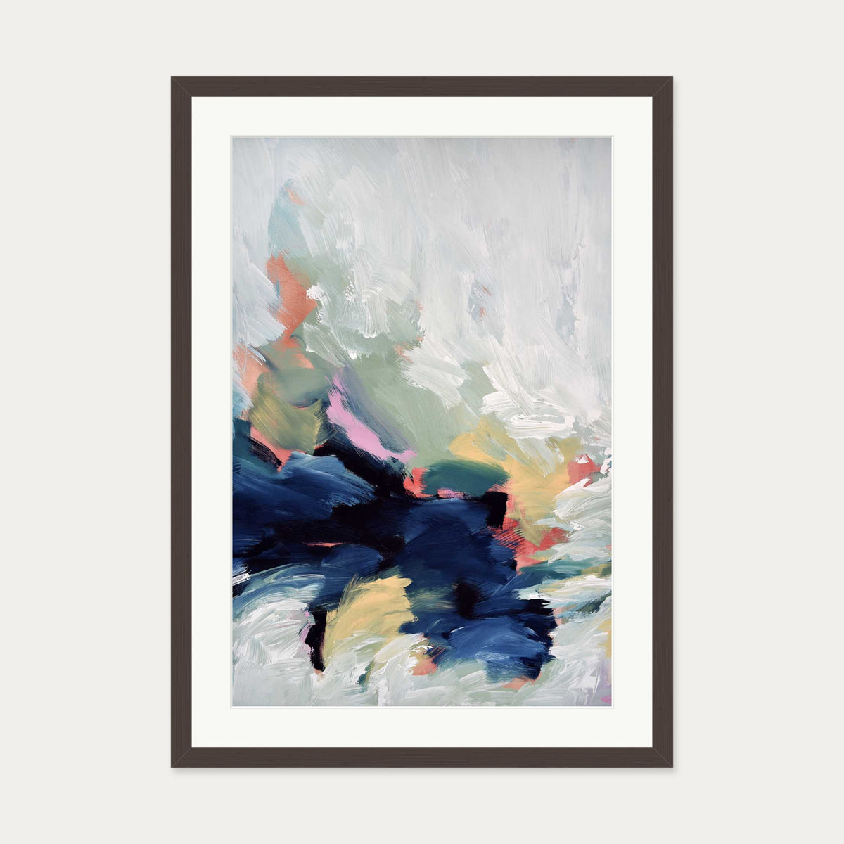 Abstract 466 Art Print — 50 x 70 cm — Brown Frame