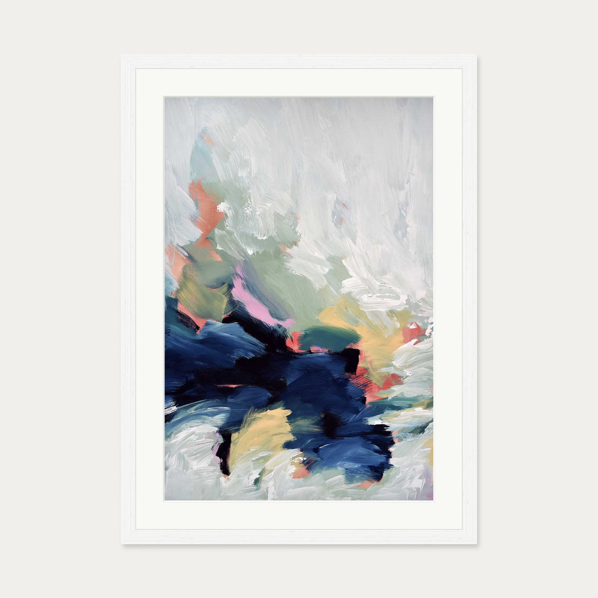 Abstract 466 Art Print — 50 x 70 cm — White Frame