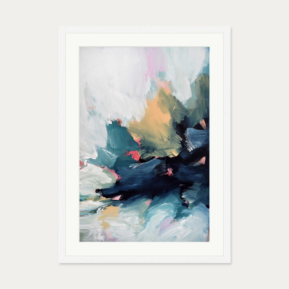 Abstract 467 Art Print — 50 x 70 cm — White Frame