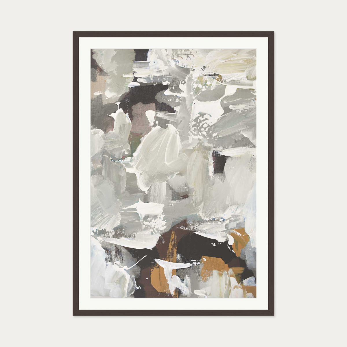 Abstract 471 Art Print — 70 x 100 cm — Brown Frame