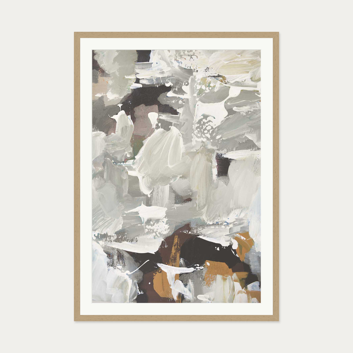 Abstract 471 Art Print — 70 x 100 cm — Oak Frame