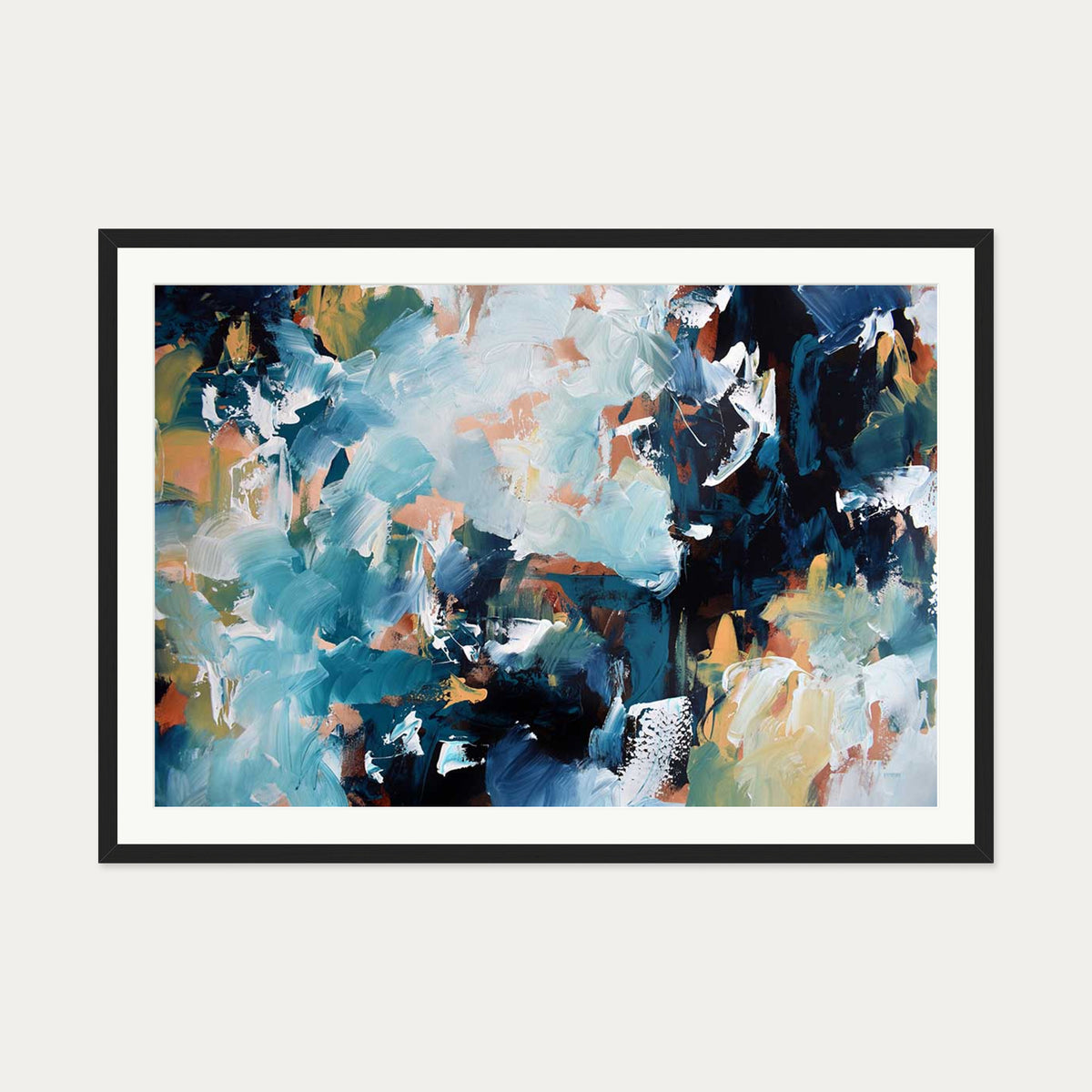 Abstract 472 Art Print — 70 x 100 cm — Black Frame