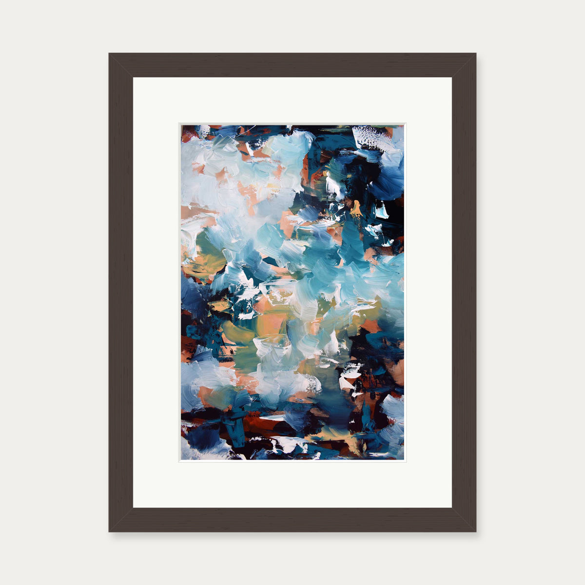 Abstract 473 Art Print — 30 x 40 cm — Brown Frame