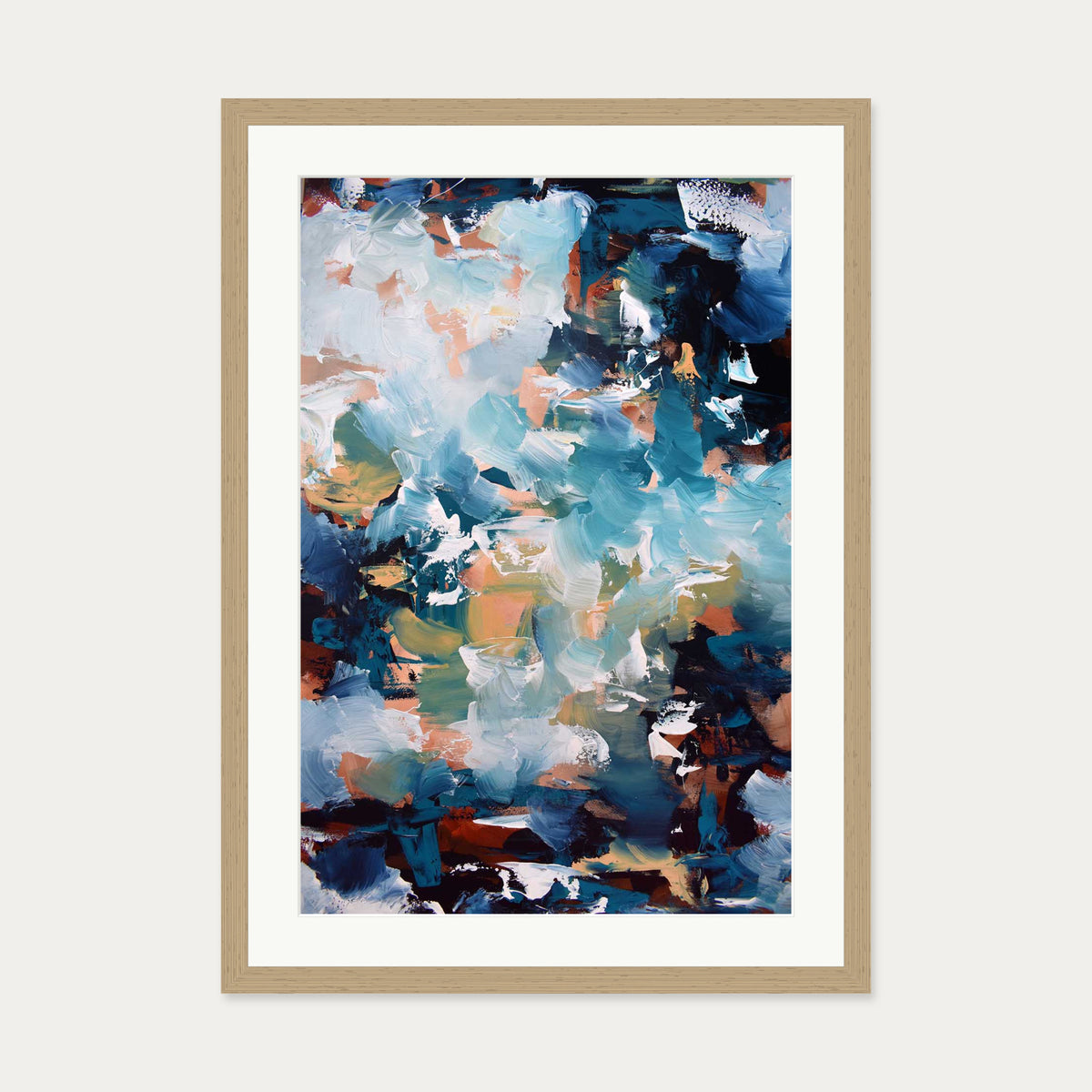 Abstract 473 Art Print — 50 x 70 cm — Oak Frame