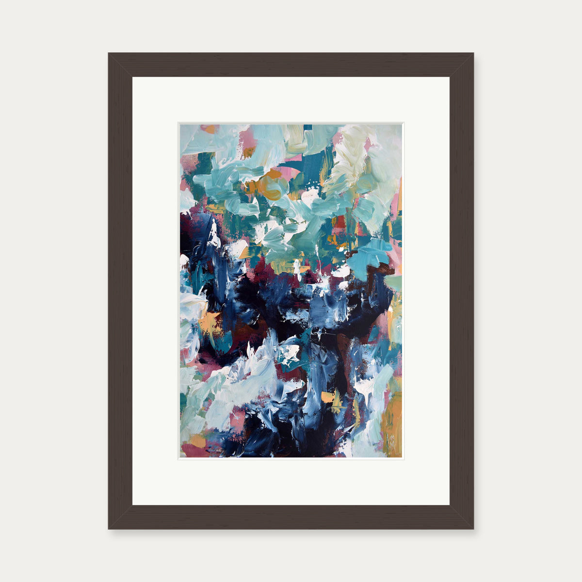 Abstract 474 Art Print — 30 x 40 cm — Brown Frame