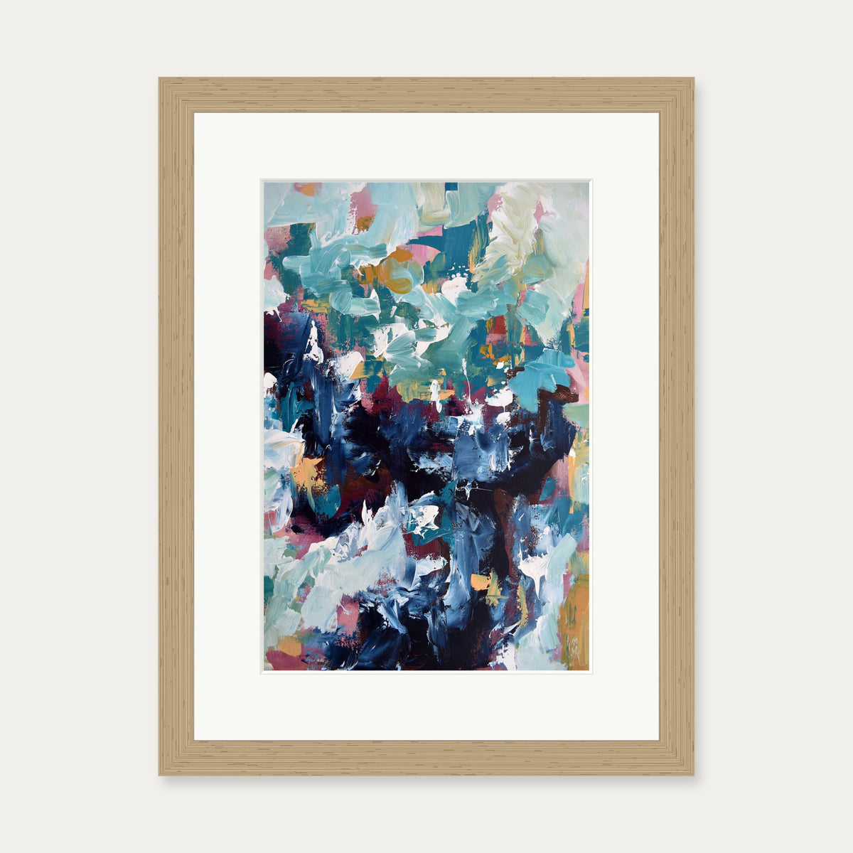 Abstract 474 Art Print — 30 x 40 cm — Oak Frame