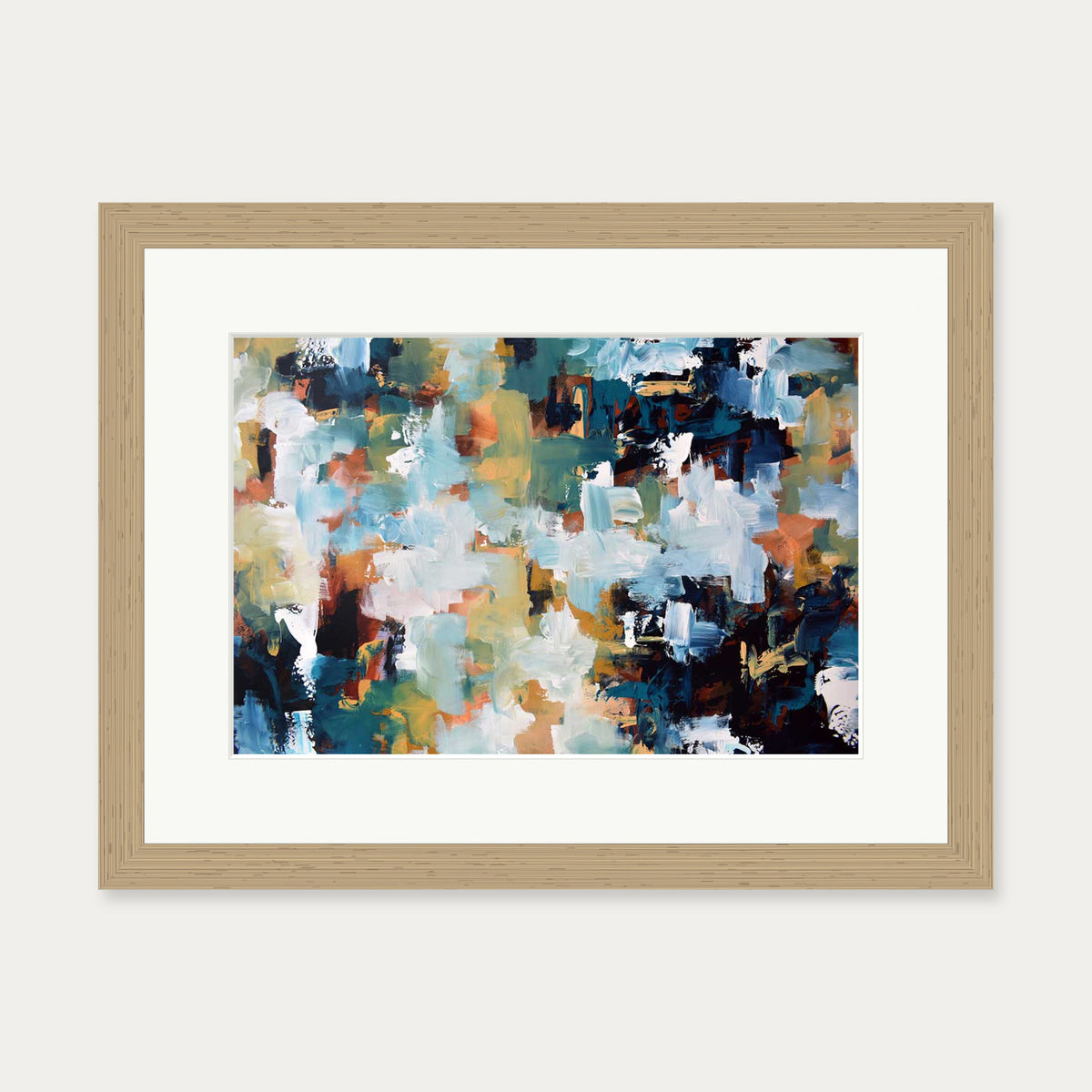 Abstract 475 Art Print — 30 x 40 cm — Oak Frame