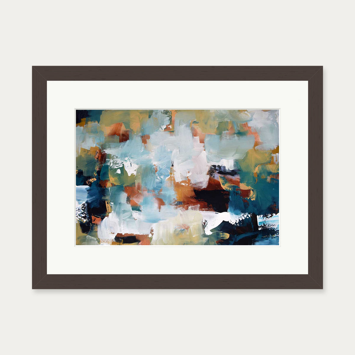 Abstract 476 Art Print — 30 x 40 cm — Brown Frame