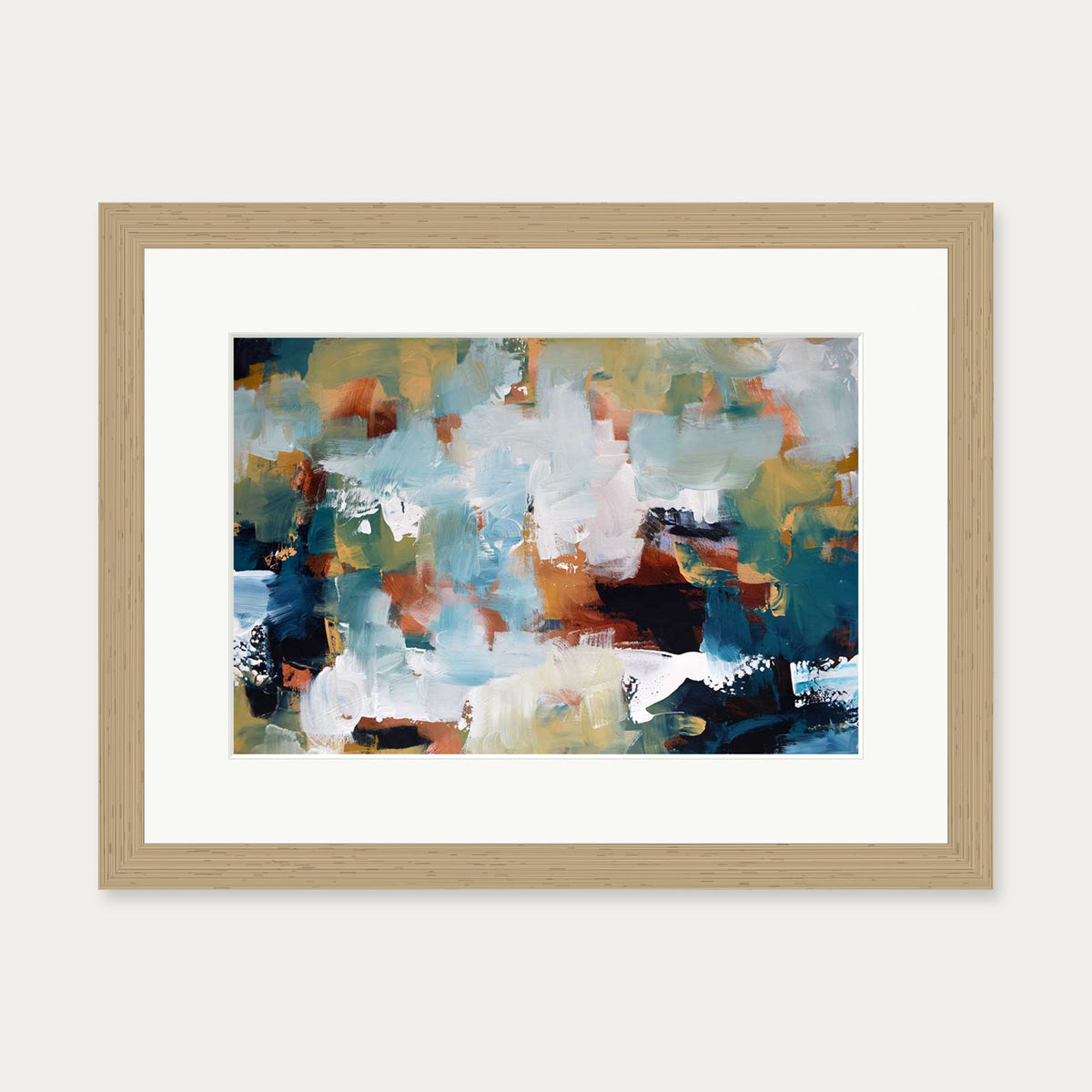 Abstract 476 Art Print — 30 x 40 cm — Oak Frame
